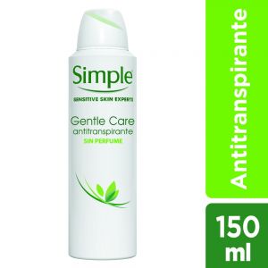 Desodorante Antitranspirante Simple Gentle Care en Aerosol 150 ml