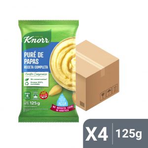 Caja x4 Puré de Papas Knorr Instantáneo Receta Completa 125 gr